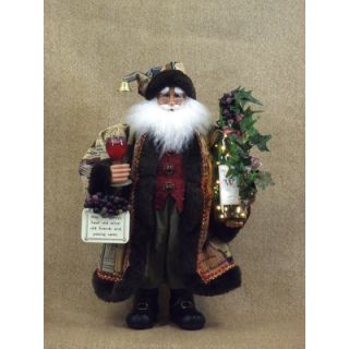 Karen Didion Crakewood Lighted Wine Santa Claus Figurine