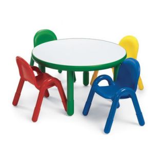 Angeles Round Baseline Preschool Table and Chair Set in Shamrock Green