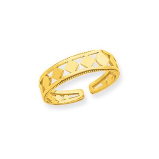 Jewelryweb 14k Yellow Gold Diamond Shapes Toe Ring