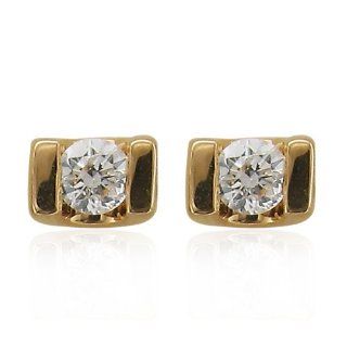 14K Yellow Gold Diamond Stud Earrings(GH, I1 I2, 0.20 carat) Diamond Delight Jewelry