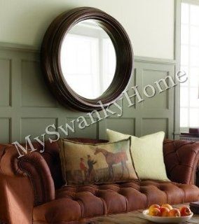 Extra Large Wood Round Wall Mantle Mirror UltraLuxe   Wall Mounted Mirrors