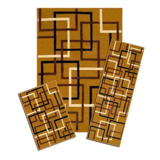 Capri Santa Fe Squares 3 Piece Rug Set