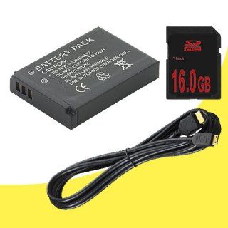 NB 11L Lithium Ion Replacement Battery + 16GB SDHC Class 10 Memory Card + Mini HDMI Cable for Canon Elph 110 HS, Canon PowerShot A2300, A2400 IS, A3400, A4000 IS, Canon Ixus 125 HS, 240 HS Digital Cameras DavisMAX NB11L Accessory Bundle  Digital Camera Ac