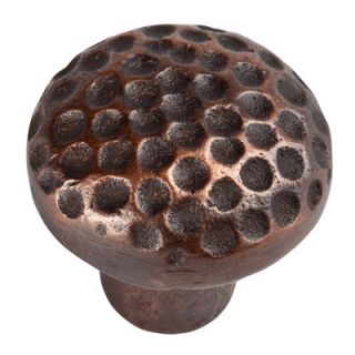 The Copper Factory Small Round Hammered Copper Knob with Optional