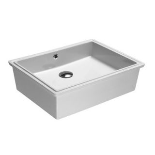 WS Bath Collections GSI Quadro New Rectangular Ceramic Bathroom Sink
