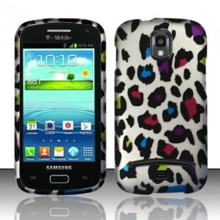 Silver Colorful Leopard Hard Cover Case for Samsung Galaxy S Relay 4G SGH T699 Cell Phones & Accessories
