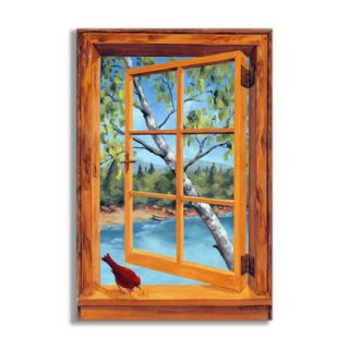 Stupell Industries Cabin and Cardinal Wooden Faux Window Scene