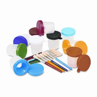 CREATIVITY STREET No Spill Cups and Coordinating Brushes, Assorted