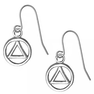 Alcoholics Anonymous AA Recovery Symbol Earrings, #701 6, Ster., AA Symbol Jewelry