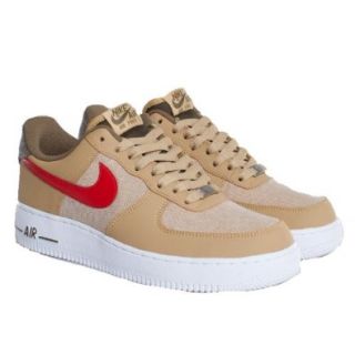 Nike Men's Air Force 1 Low Basketball Shoes Tan/Brown/Red 7.5 Shoes