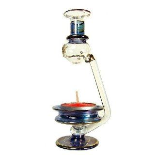 Egyptian Hand Blown Glass Aromatherapy Scented Oil Burner, Blue Oasis Pool  