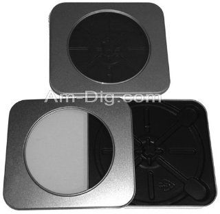 Am Dig Tin DVD/CD Case Square Style no Hinge, with Window, Black Tray   100 Pack (Master Carton)   Cd Dvd Jewel Cases