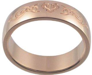 Celtic 18K Rose Gold Plated Steel Ring, Size 8 Jewelry