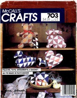 McCall's 703 Crafts Sewing Pattern Patchwork Pillows Toys Ornaments Sachet