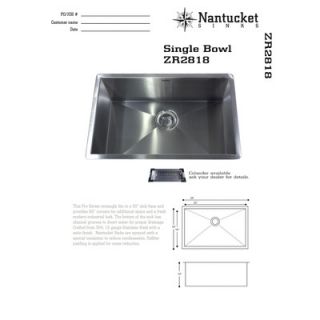 Nantucket Sinks 28 x 18 Zero Radius Large Single Bowl Undermount