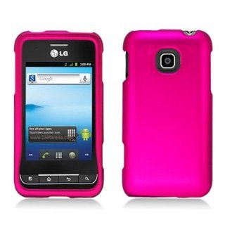 Rose Pink Texture Faceplate Hard Plastic Protector Snap On Cover Case For LG Optimus 2 AS680 Cell Phones & Accessories