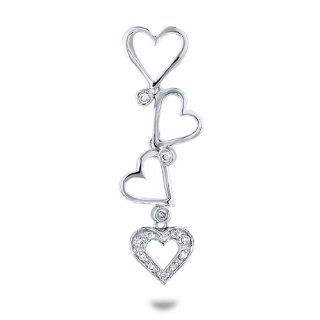 Cascading Diamond Hearts Pendant 0.047 Ctw in 18k White Gold (316219) Jewelry