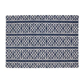 Rhein Nautical Knot Navy Hook Rug