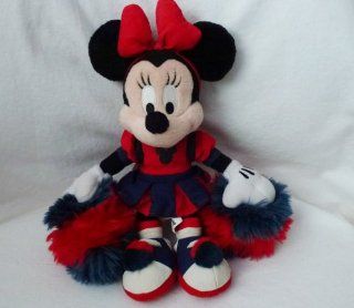 WDW Disney Minnie Mouse Cheerleader Bean Bag Plush   Red and Blue   12" 