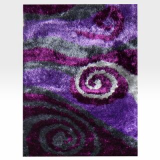 DonnieAnn Company Flash Shaggy Lilac Abstract Swirl Rug