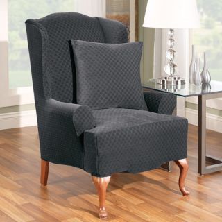 Stretch Stone Wing Chair Slipcover
