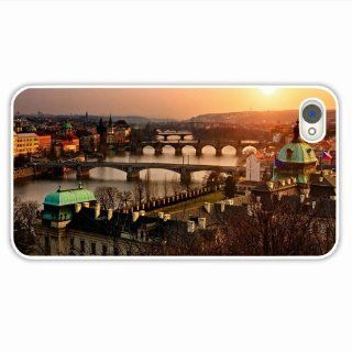 Custom Designer Apple 4 4S City Prague Czech Republic Bridge Building River Of Family Gift White Cellphone Shell For Women Cell Phones & Accessories