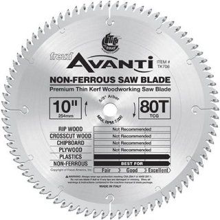 Freud TK706 Avanti 10 Inch 80 Tooth TCG Non Ferrous Metal Cutting Saw Blade with 5/8 Inch Arbor   Table Saw Blades  