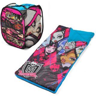 Monster High Sleeping Slumber Bag with Bonus Matching Mesh Hamper  