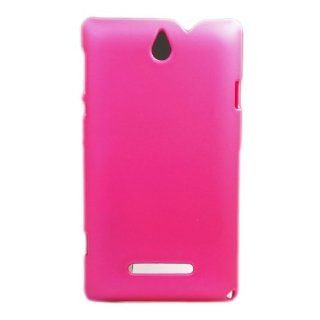 Rubber Smooth Hard Skin Case Cover for Sony Xperia E Dual C1605 Rose + 1 gift Cell Phones & Accessories