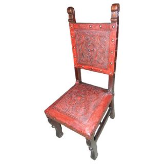 New World Trading Colonial Spanish Heritage Leather Side Chair