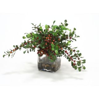 Waterlook Faux Berries with Silk Foliage in Vase