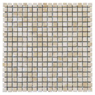 MSI 12 x 12 Tumbled Travertine Mosaic in Durango Cream