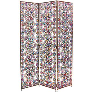 Oriental Furniture 67.75 Tall Winter and Spring Jeweled 3 Panel Room