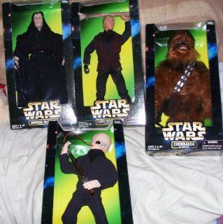 JC Penney 4 Pack Star Wars 12 Inch Figures Chewie, Luke, Emperor Palpatine & Barquin D'an 
