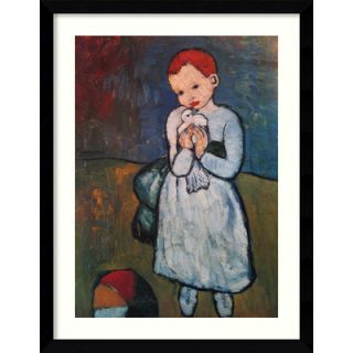 Amanti Art Child Holding a Dove, Paris, Summer 1901 Framed Print Wall
