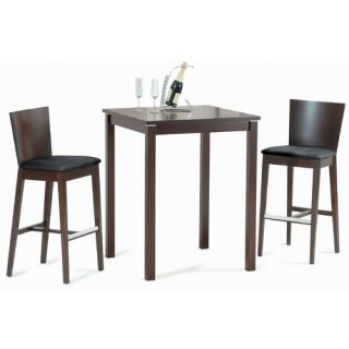 Cafe 411 Square Bar Table Set in Walnut
