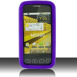 Purple Soft Silicone Gel Skin Cover Case for LG Optimus M MS690 C LW690 Cell Phones & Accessories
