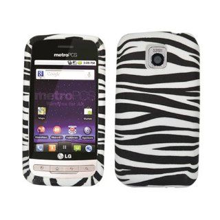 Soft Skin Case Fits LG MS690 Optimus M Zebra Black and White TPU Skin MetroPCS Cell Phones & Accessories