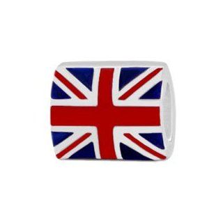 UNION JACK UK British FLAG Sterling Silver European Charm Bead