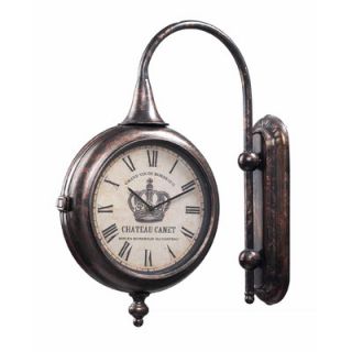 Sterling Industries Antique Double Sided Wall Clock in Bute Bronze