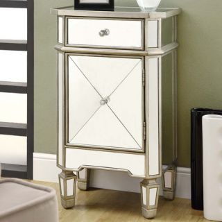Mirrored 1 Drawer Accent Cabinet