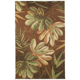 Classic Home Outdoor Poly Loop Tropical Palm Chocolate Rug