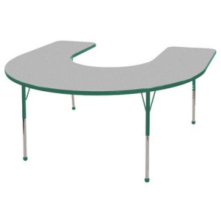 ECR4kids 60 x 66 Horseshoe Shaped Adjustable Activity Table in Gray