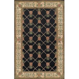 American Home Rug Co. Cape May Black/Ivory Pineapple Garden Rug