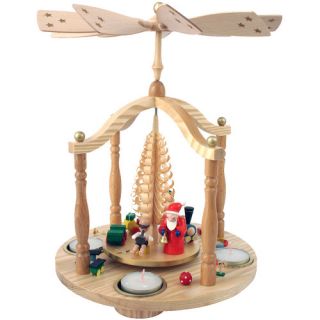 Tiny Santa and Children X Mas Eve Rotating Pyramid