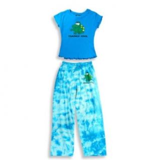 Stupid Factory   Girls Short Sleeve Pant Set, Great For Camp, Turquoise 14693 4 Clothing
