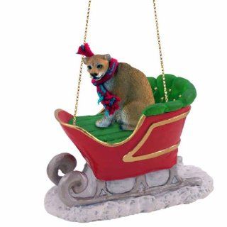 Cougar Sleigh Ride Ornament  Christmas Ornaments  