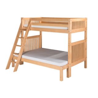 Twin Over Full Bunk Bed with Angle Ladder and Mission Headboard
