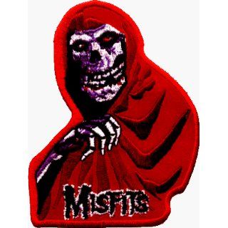 The Misfits   Red Crimson Ghost with Logo (Skeleton with Bony Hand & Logo)   Embroidered Iron On or Sew On Patch Clothing