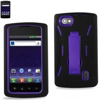 LG Optimus M Plus MS695 Black Purple Hybrid Case/Combo Holster Cell Phones & Accessories
